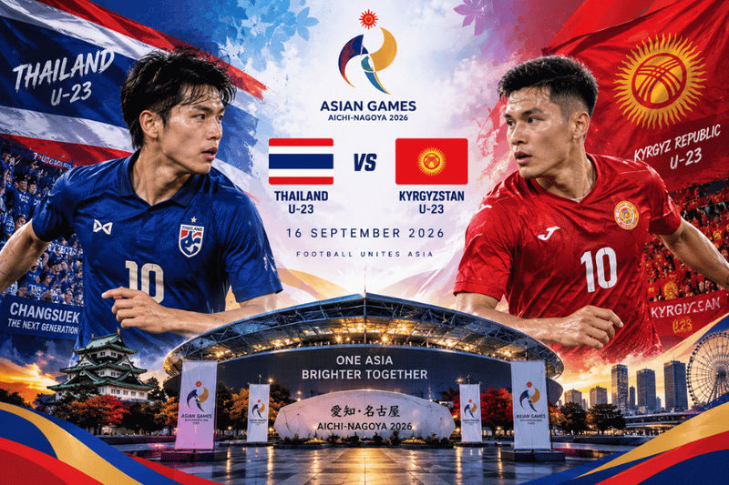 วิเคราะห์บอล ทีมชาติไทย ยู-23 พบ คีร์กีซสถาน ยู-23 ฟุตบอลเอเชียนเกมส์ 16 กันยายน 2026